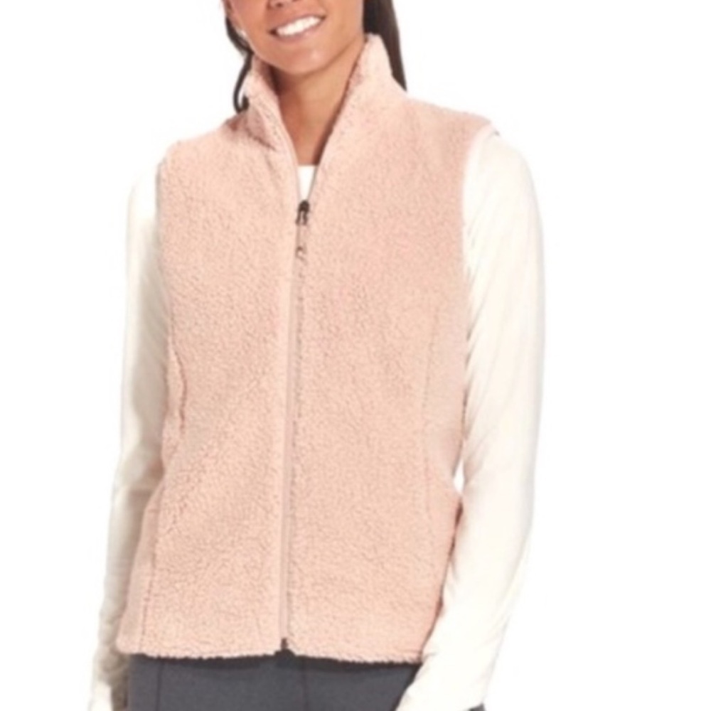 CALIA BY CARRIE UNDERWOOD PINK SHERPA SOFT VEST SMALL